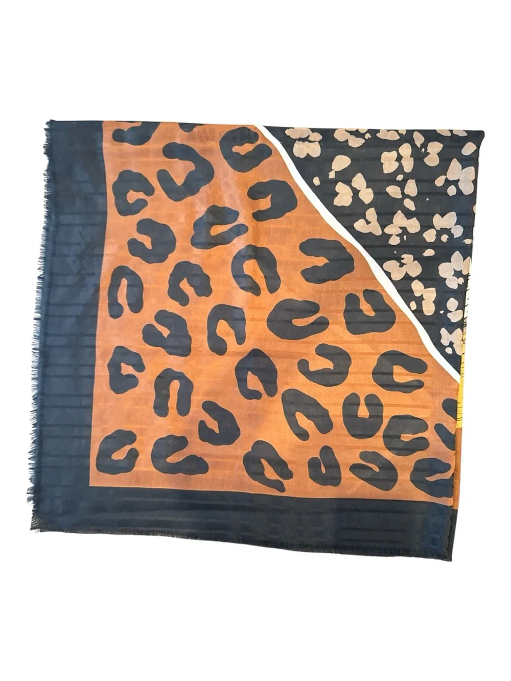 Vintage Gim Renoir Leopard Animal Print Square Scarf Wrap Brown Multi 47”